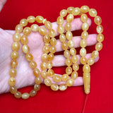 YELLOW/WHITE AMBER ROSARY 9,4x12mm 45,7g