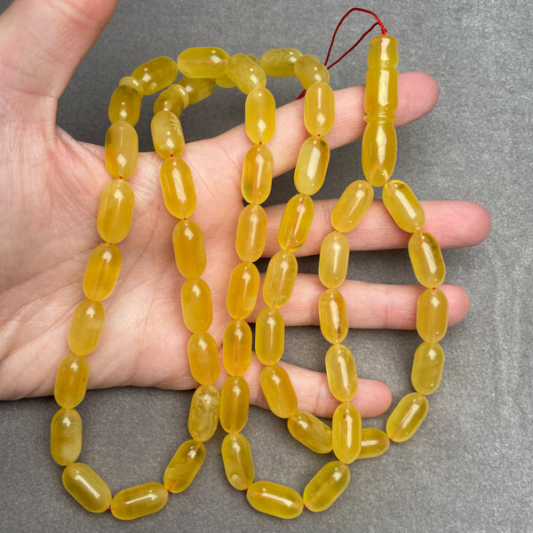 YELLOW AMBER ROSARY 9,4x18,1mm 54,4g