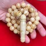 YELLOW/WHITE AMBER ROSARY 11,7mm 65,2g