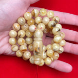 YELLOW/WHITE AMBER ROSARY 11,3mm 57g