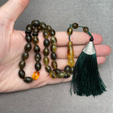 BLACK AMBER ROSARY 8,8x12mm 21,3g