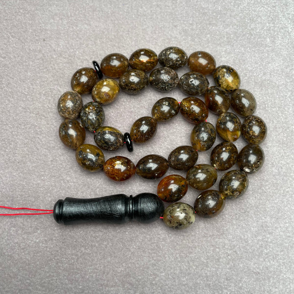 BLACK AMBER ROSARY 10,8x13,7mm 32,8g