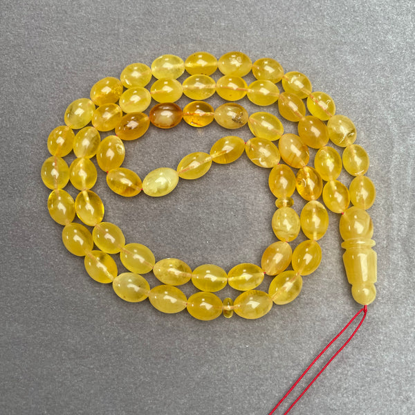 YELLOW AMBER ROSARY 10,6x14,5mm 52,7g