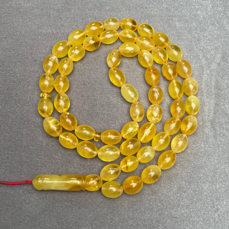 YELLOW AMBER ROSARY 10,7x14,8mm 52,5g