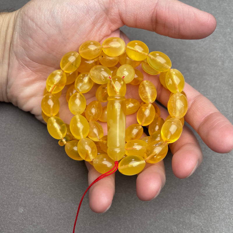 YELLOW AMBER ROSARY 10,7x14,8mm 52,5g