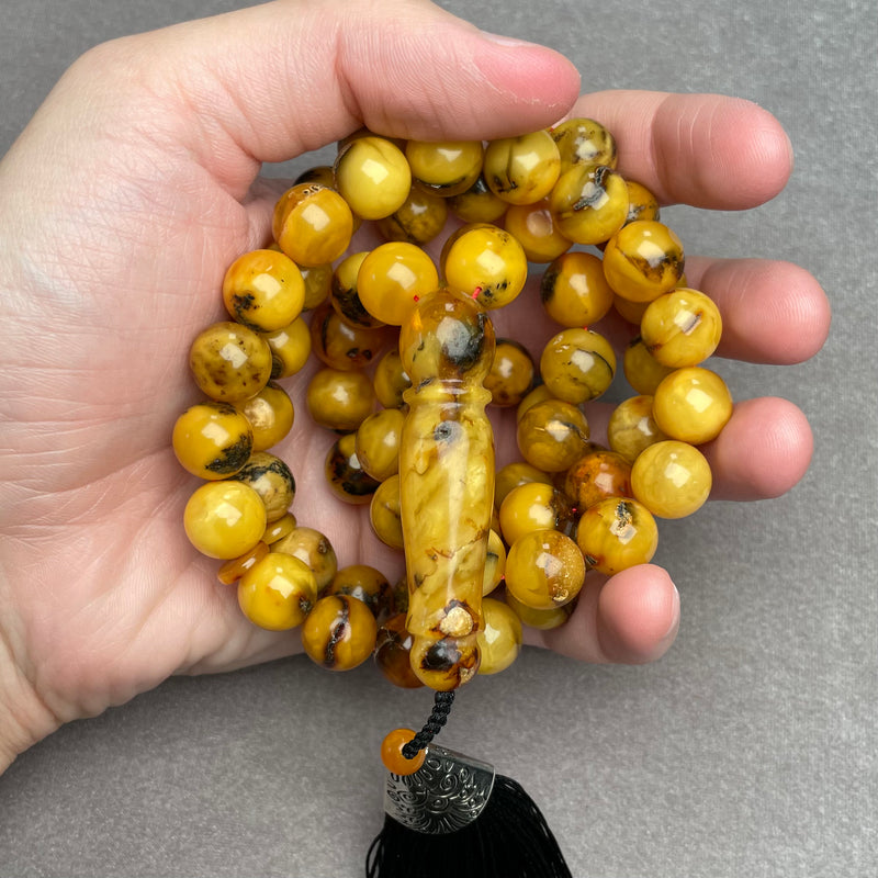 ANTIQUE AMBER ROSARY 12,3mm 76,8g