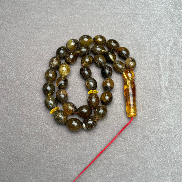 BLACK AMBER ROSARY 11x13,7mm 32,8g