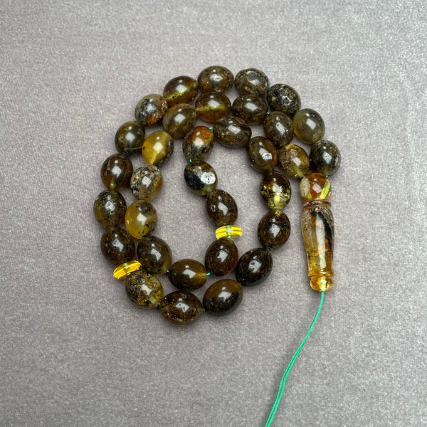 BLACK AMBER ROSARY 11x13,7mm 32,7g