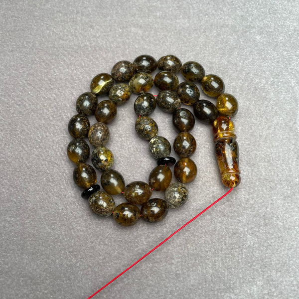 BLACK AMBER ROSARY 10,6x12,7mm 27g