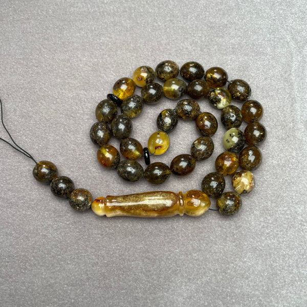 BLACK AMBER ROSARY 10,9x12,6mm 34,3g