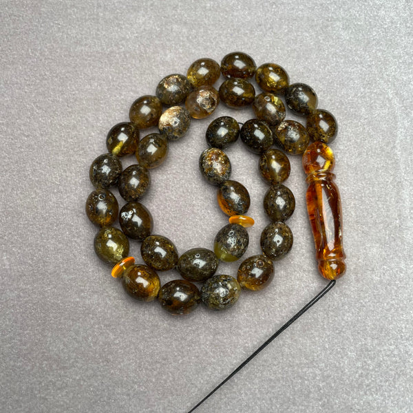 BLACK AMBER ROSARY 11,4x13,9mm 36,9g