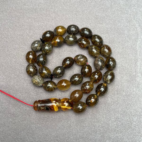 BLACK AMBER ROSARY 11,1x13,7mm 32,7g