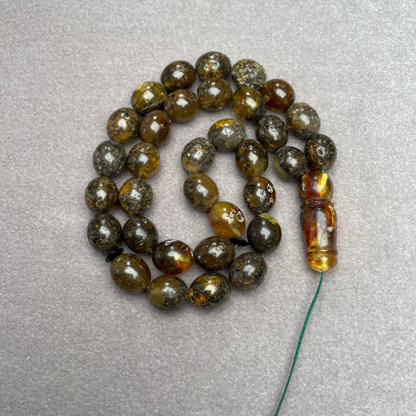 BLACK AMBER ROSARY 11,4x13,3mm 33,4g