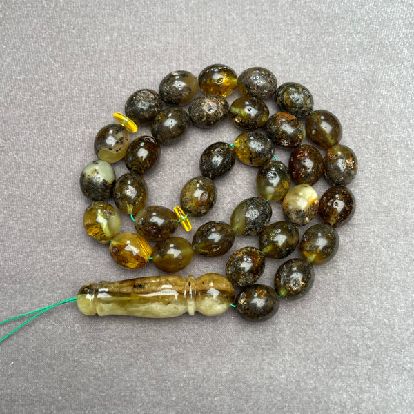 BLACK AMBER ROSARY 11,3x13,5mm 35,5g