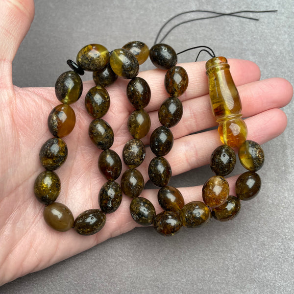 BLACK AMBER ROSARY 11,5x14,6mm 39,3g