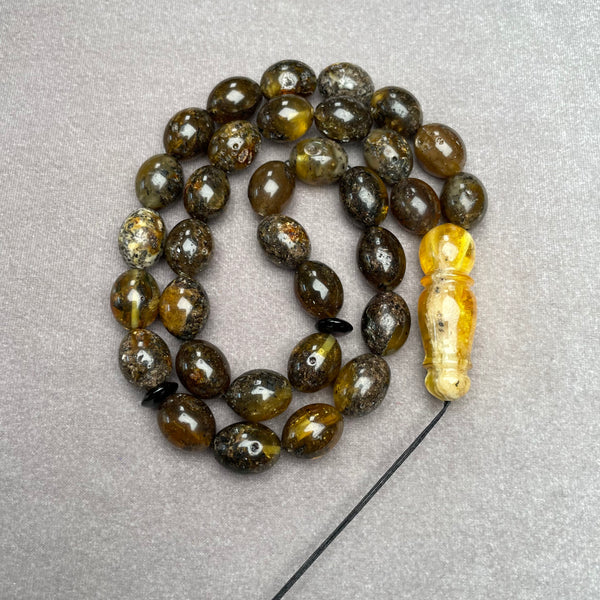 BLACK AMBER ROSARY 11,5x14,7mm 38g