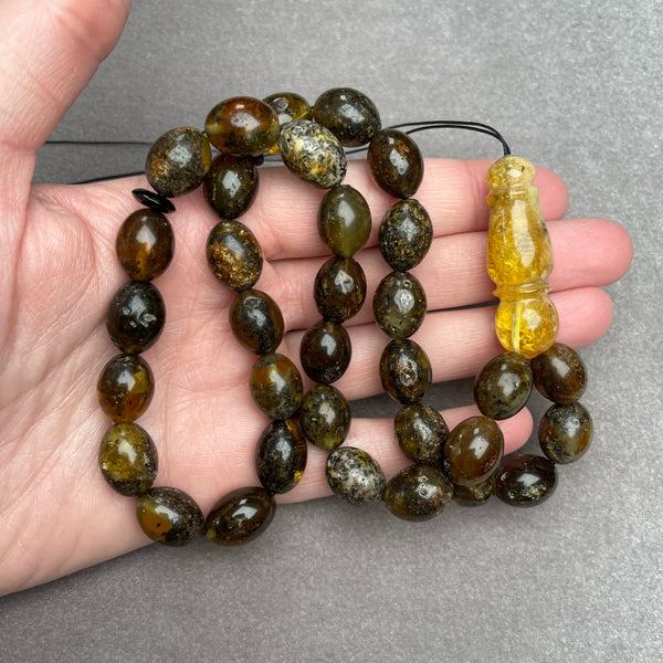 BLACK AMBER ROSARY 11,5x14,7mm 38g