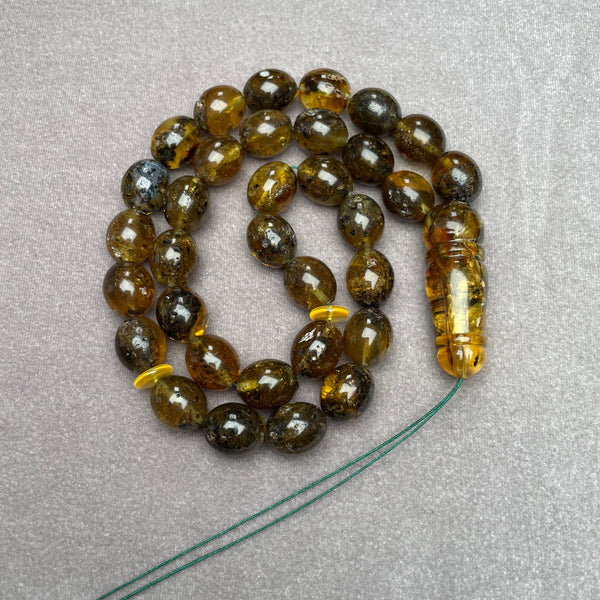 BLACK AMBER ROSARY 11,5x13,8mm 37,9g