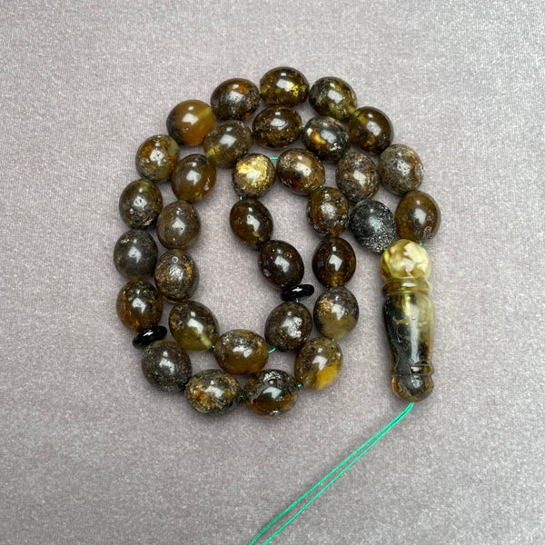 BLACK AMBER ROSARY 11,6x13,7mm 35,9g