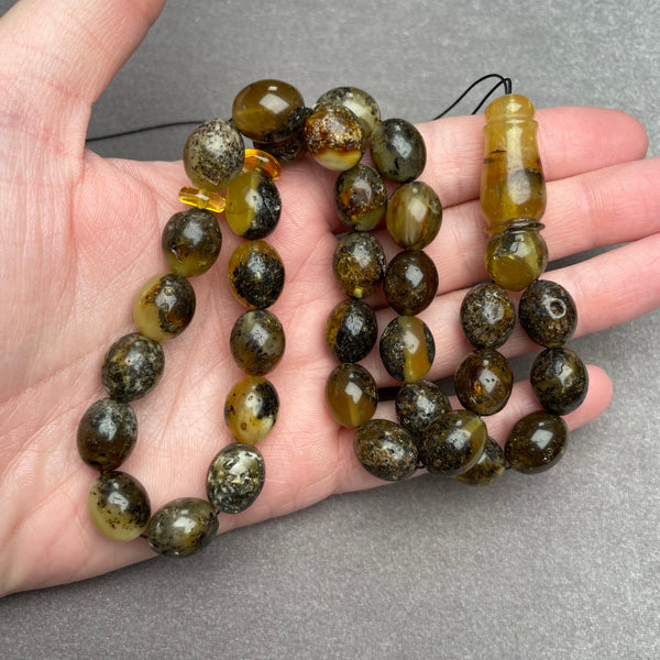 BLACK AMBER ROSARY 11,5x13,9mm 36,1g