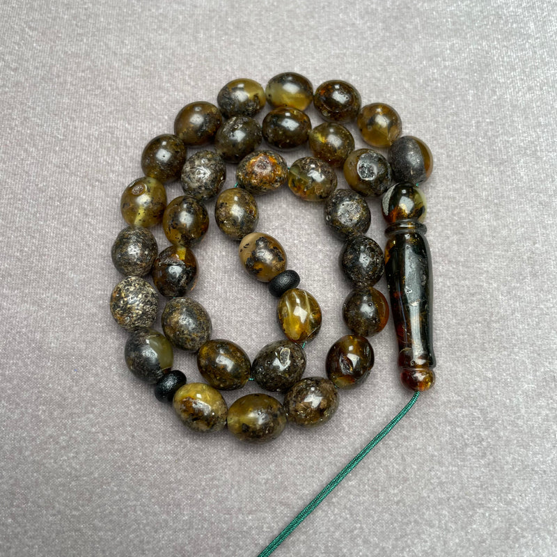 BLACK AMBER ROSARY 9,9x11,5mm 21,7g