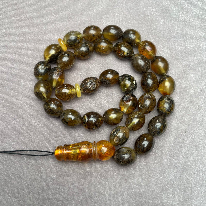 BLACK AMBER ROSARY 9,8x12,2mm 22,3g