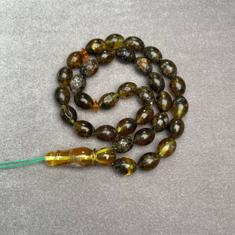 BLACK AMBER ROSARY 9,1x12,4mm 19,3g