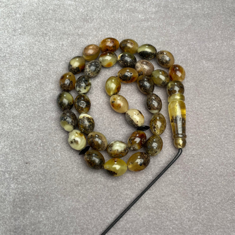 BLACK AMBER ROSARY 9x11,6mm 18,3g