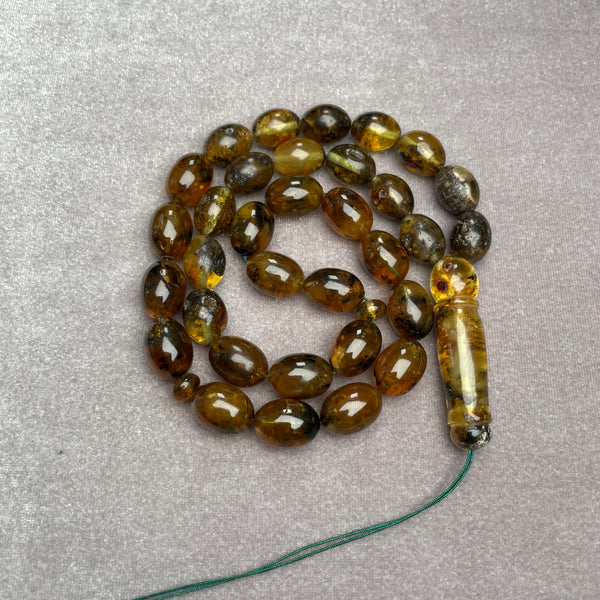 BLACK AMBER ROSARY 10x13,1mm 28,6g