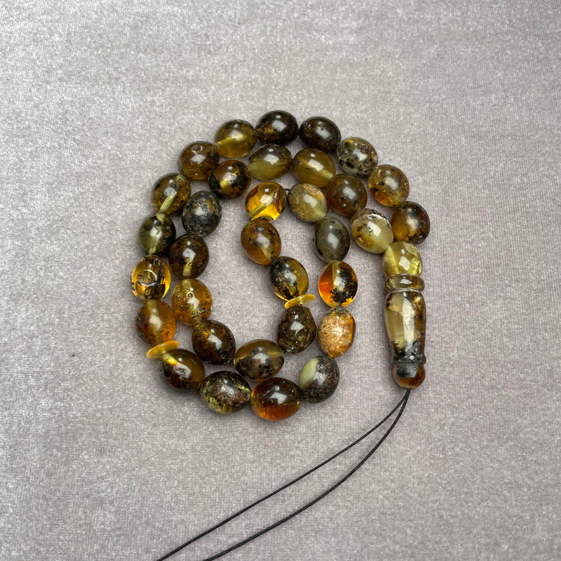 BLACK AMBER ROSARY 9,8x11,6mm 21,4g