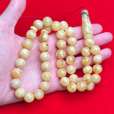 YELLOW/WHITE AMBER ROSARY 13,1mm 61,7g