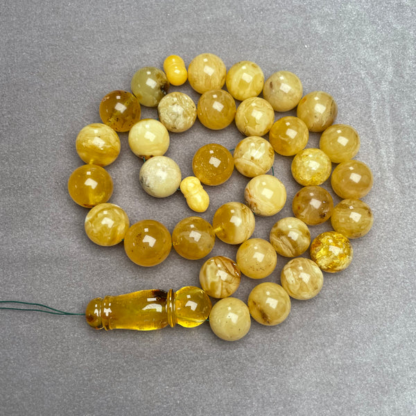 YELLOW AMBER ROSARY 18,5mm 124,8g