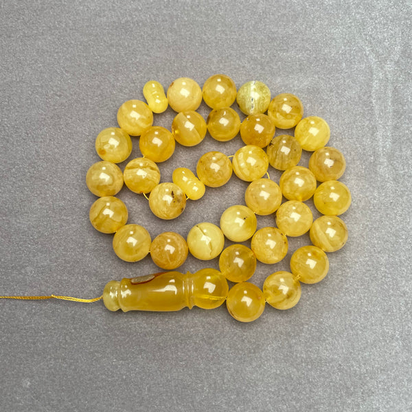 YELLOW AMBER ROSARY 14,8mm 69,5g