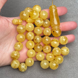 YELLOW AMBER ROSARY 14,7mm 69,7g