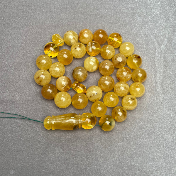 YELLOW AMBER ROSARY 16mm 87,2g