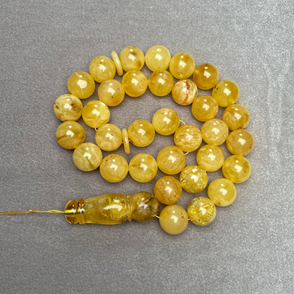 YELLOW AMBER ROSARY 15,9mm 80,8g