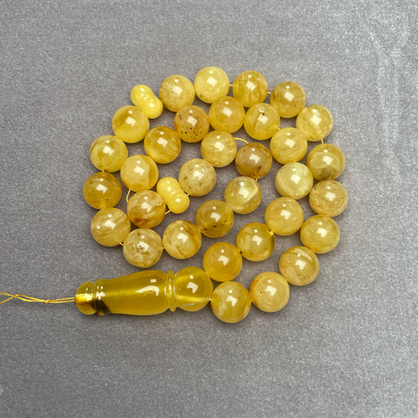 YELLOW AMBER ROSARY 14,3mm 62g