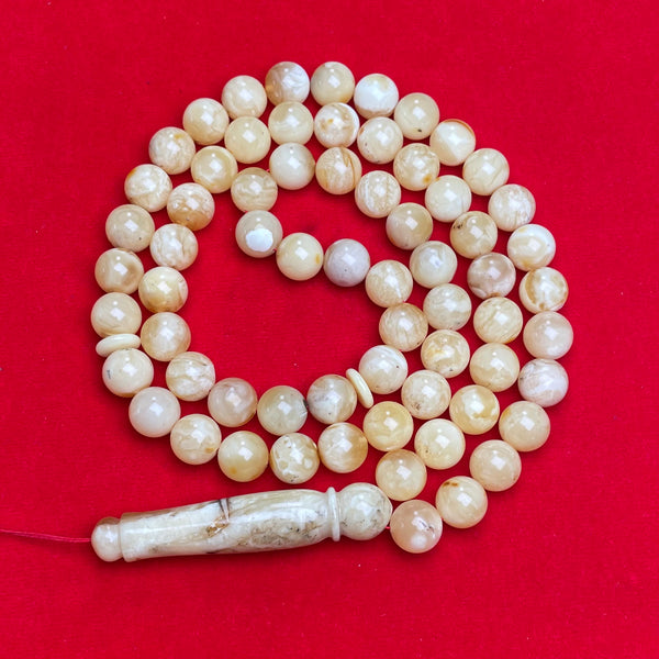 WHITE AMBER ROSARY 12,3mm 76,1g