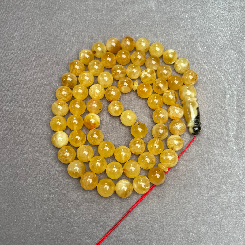 YELLOW AMBER ROSARY 12,8mm 79,7g