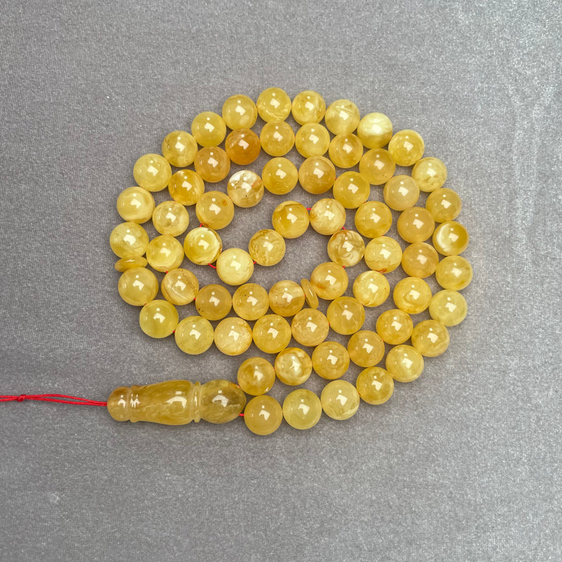 YELLOW AMBER ROSARY 11,7mm 66g