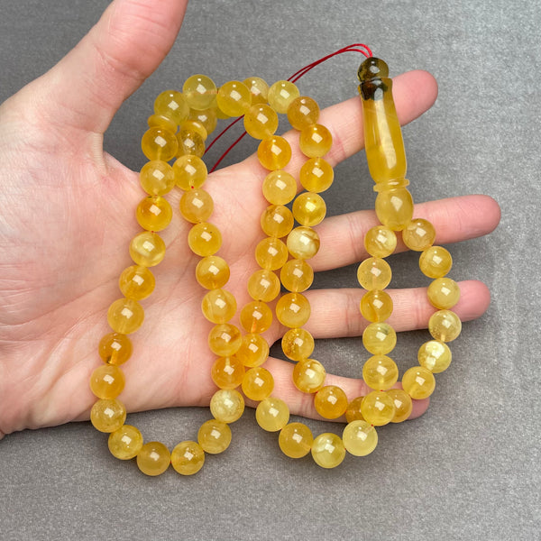 YELLOW AMBER ROSARY 11,3mm 57,7g