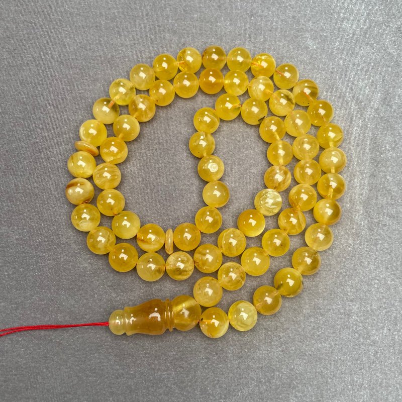 YELLOW AMBER ROSARY 11,7mm 62,5g