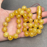 YELLOW AMBER ROSARY 13,5mm 50,6g