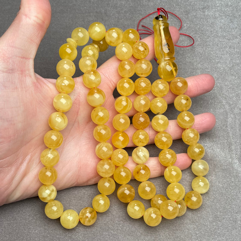 YELLOW AMBER ROSARY 12,9mm 81,3g