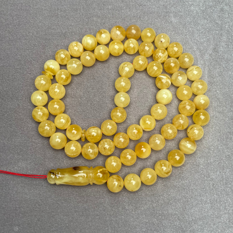 YELLOW AMBER ROSARY 12,9mm 81g