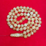 YELLOW/WHITE AMBER ROSARY 12,4mm 72g