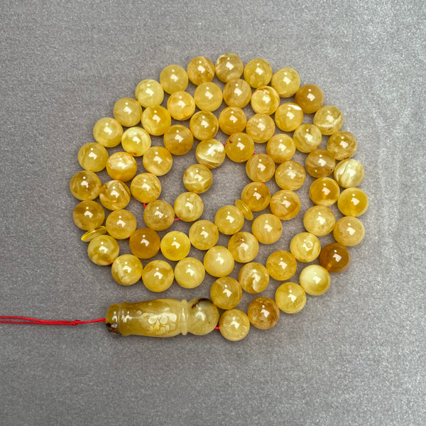 YELLOW AMBER ROSARY 11,8mm 64,5g