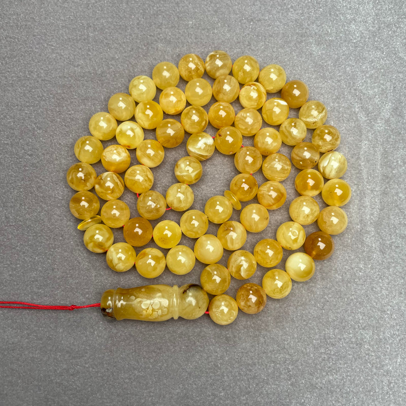 YELLOW AMBER ROSARY 11,8mm 64,5g