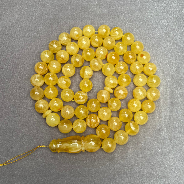 YELLOW AMBER ROSARY 11,8mm 64,4g