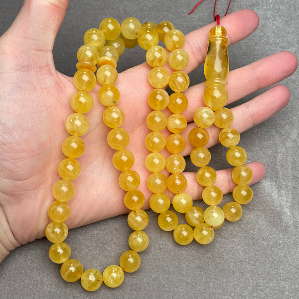 YELLOW AMBER ROSARY 11,6mm 63,9g